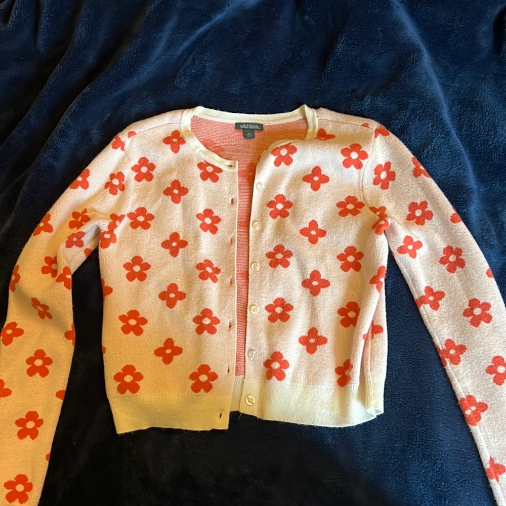 Orange floral soft cardigan jacket